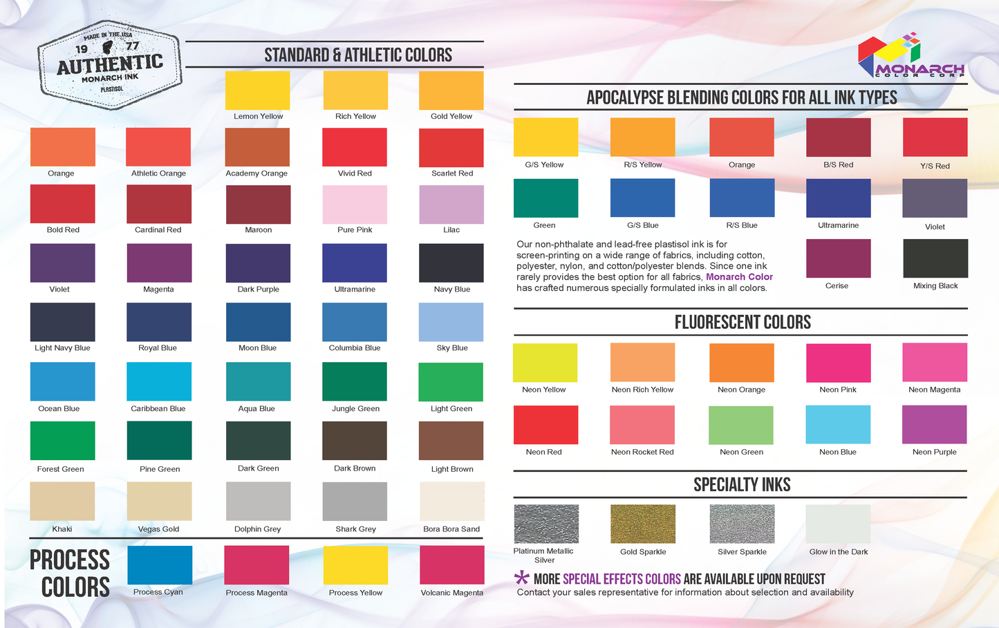 Monarch Plastisol Screen Printing Inks Low Temp Poly / Poly Blend Black