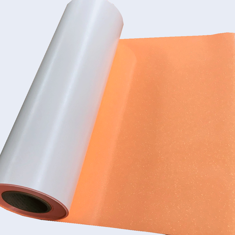 Glitter, Rainbow Neon Orange Heat Transfer Vinyl 19" HTV