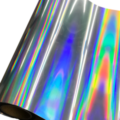 Heat Transfer Vinyl 19" Width SILVER HOLOGRAM SPECTRUM HTV