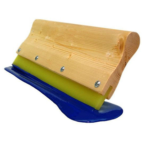 WOOD SQUEEGEE HANDLE ASSEMBLED 60/90/60 TRIPLE DUROMETER ORANGE WHITE
