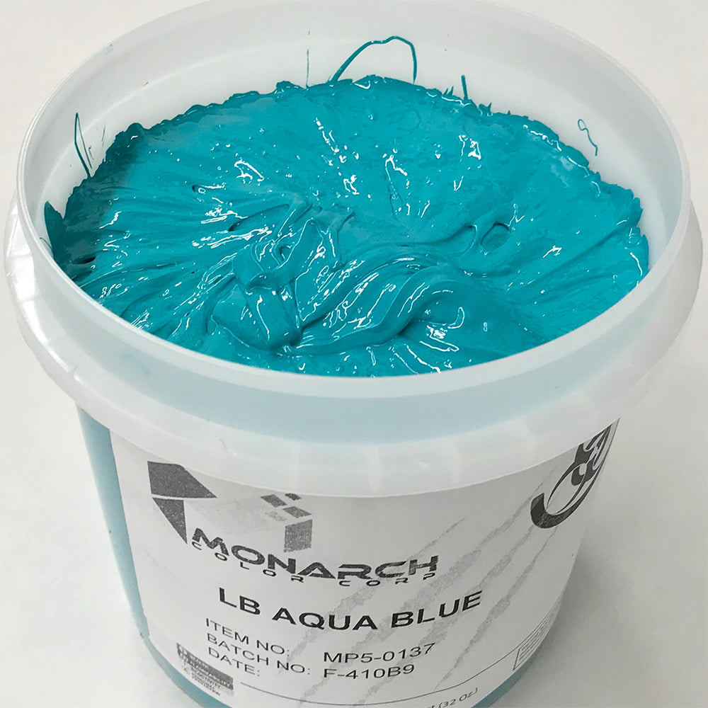 Monarch Plastisol Screen Printing Inks Low Temp Poly / Poly Blend Aqua Blue