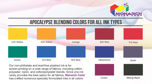 Monarch Apocalypse LB Colors Plastisol Screen Printing Inks Low Temp Poly/Poly Blend Blending Mixing System MX2-0102 MX Orange