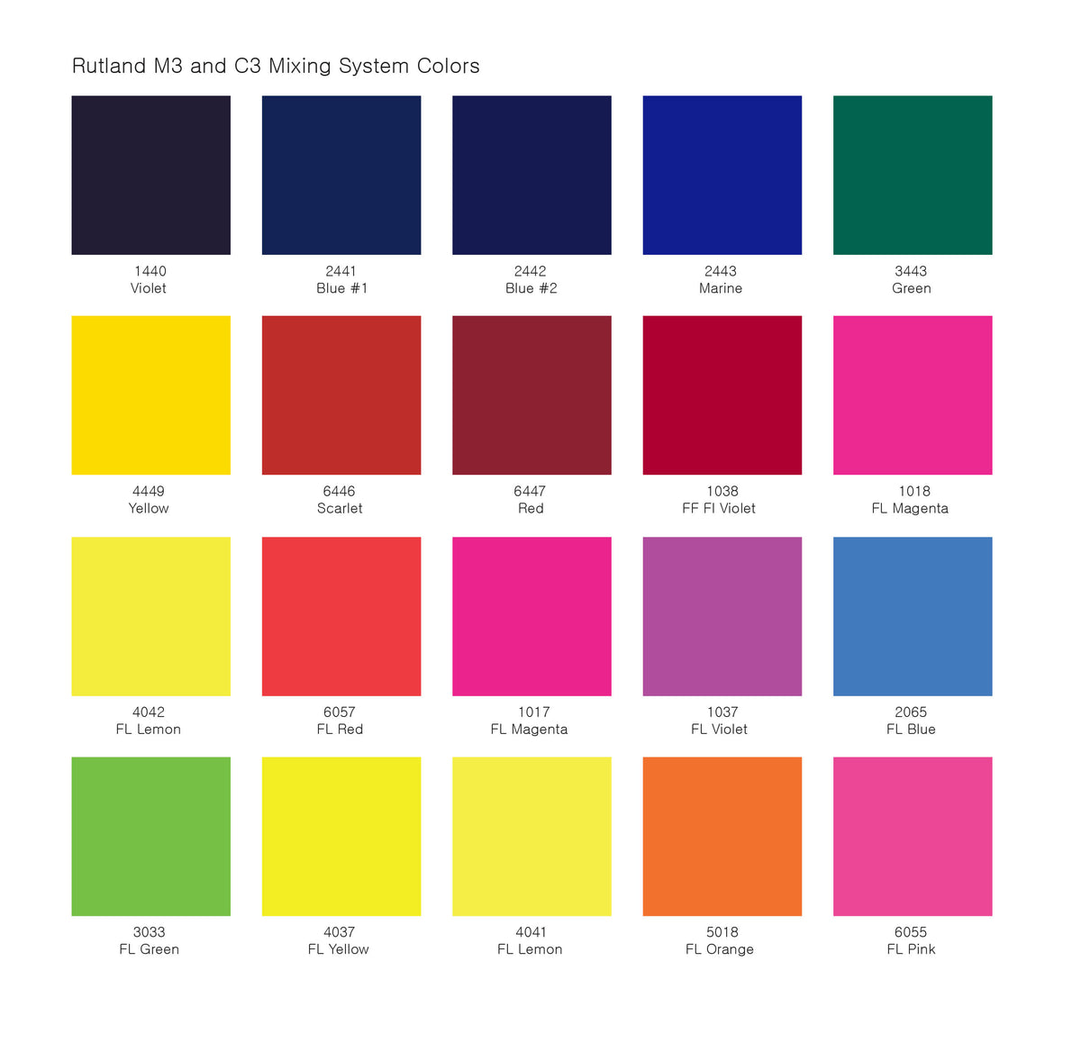 RUTLAND M3 FF FLUORESCENT VIOLET M31038 COLOR MATCHING MIXING INKS PLASTISOL OIL BASE FOR SILK SCREEN PRINTING
